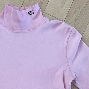 Polo Ralph Lauren Jeans Vintage Pink Turtleneck Top Flag logo at Mock neck small